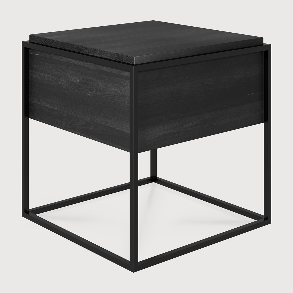 Monolit black bedside table - 1 drawer - black metal | Live Monolit black bedside table - 1 drawer - black metal | Live